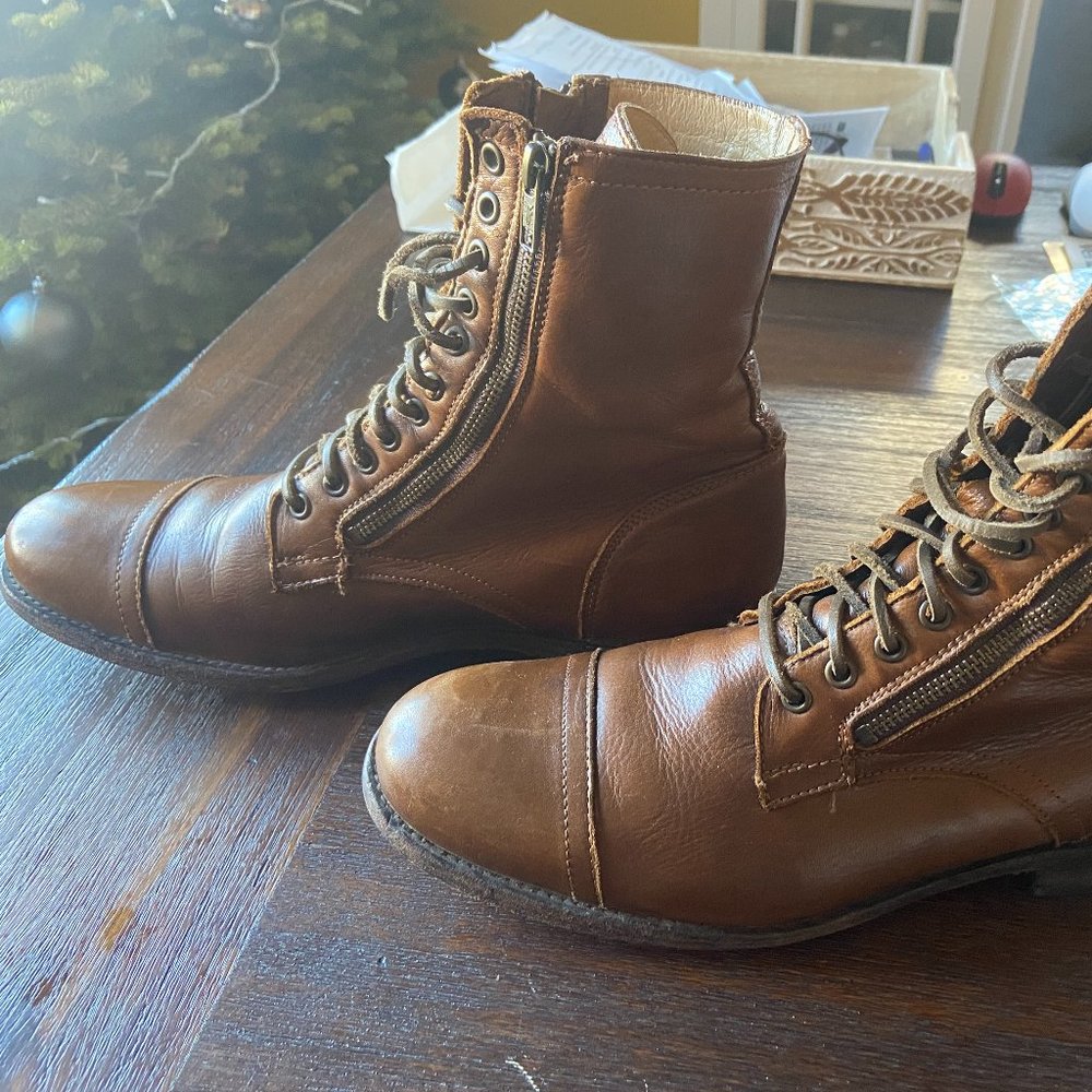 FRYE zip + lace tall boots, Men's 11D - 7 ½" shaft